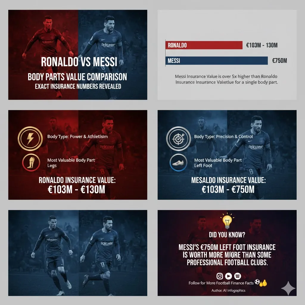 Ronaldo vs Messi Body Parts Value Comparison