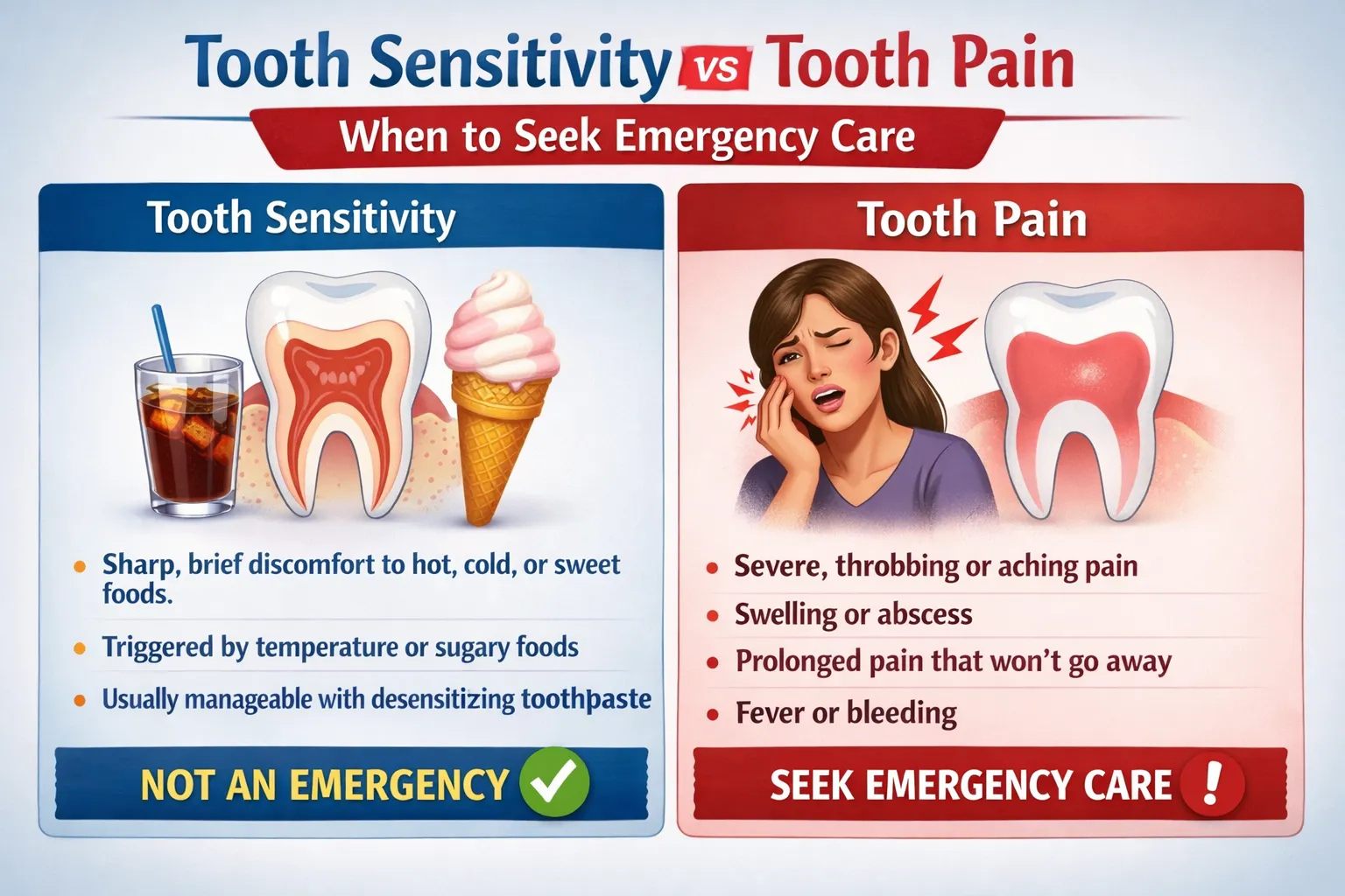 Tooth Sensitivity vs Tooth Pain When to Seek Emergency Care
